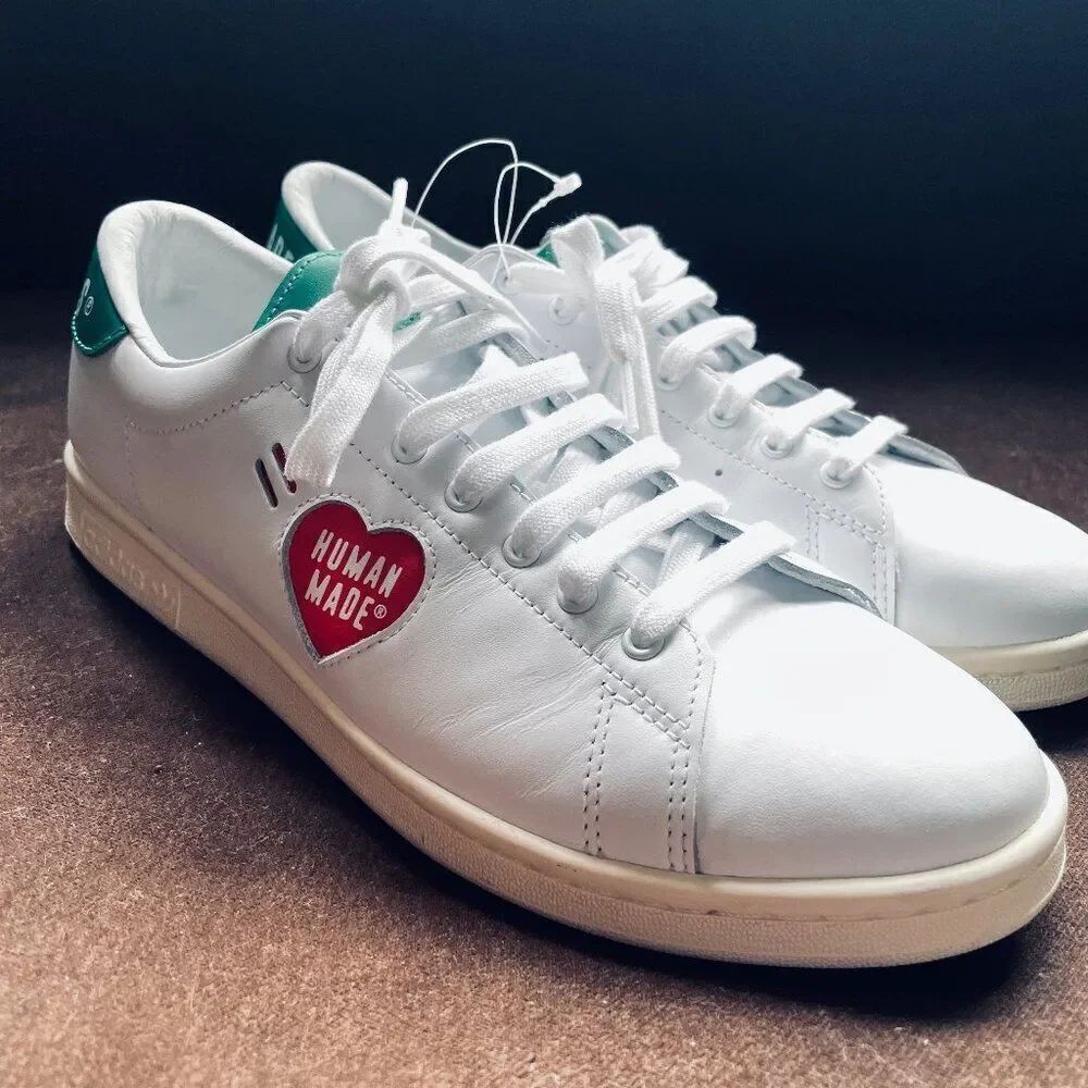 Adidas Stan Smith Human Made Athletic Tennis Shoe White Trainer Mens 9.5 RARE SZ